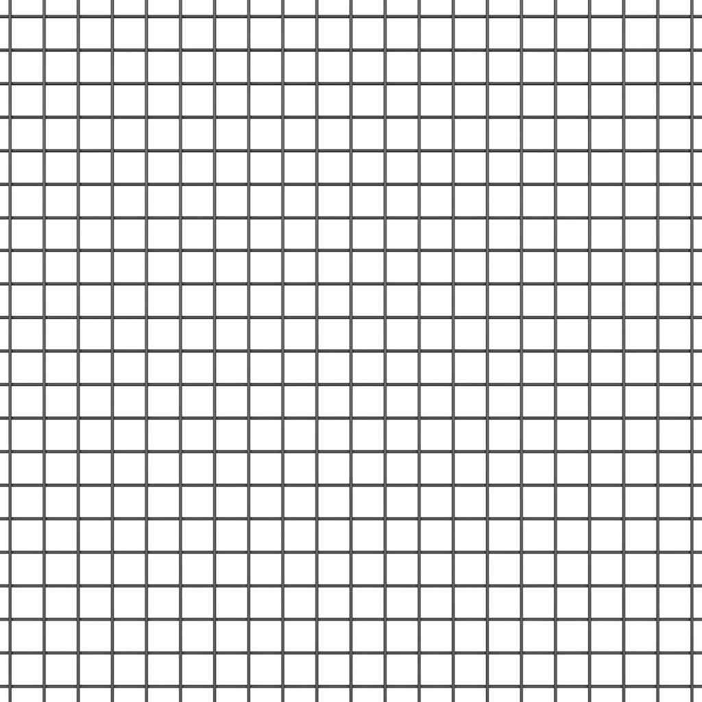 Zaun mit Pfosten Grau 0.4 x 50 m Stahl